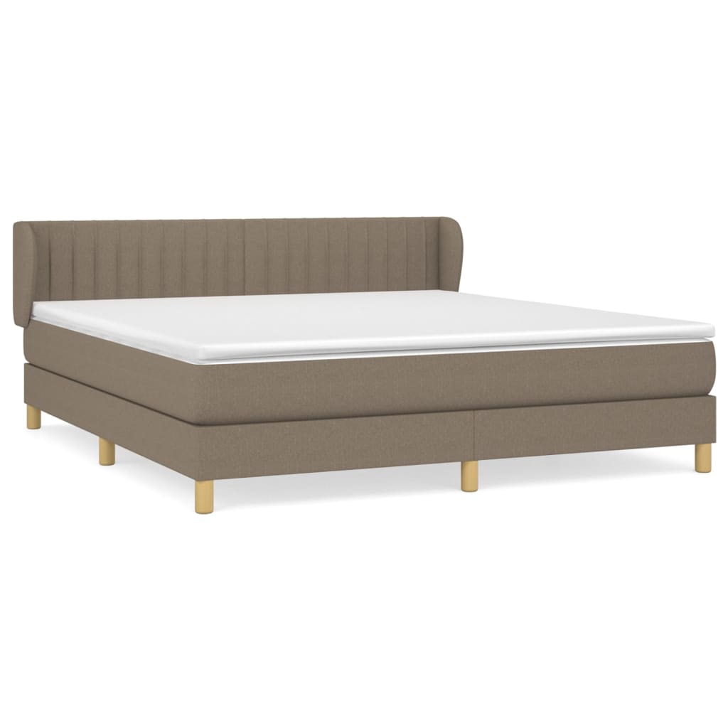 Boxspringbett mit Matratze Taupe 180x200 cm Stoff