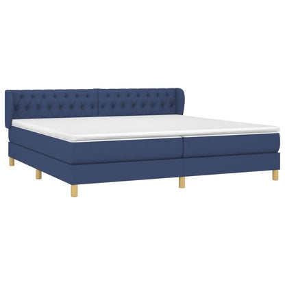 Boxspringbett mit Matratze Blau 200x200 cm Stoff