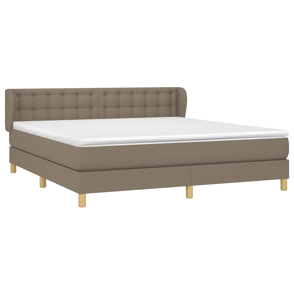 Boxspringbett mit Matratze Taupe 160x200 cm Stoff