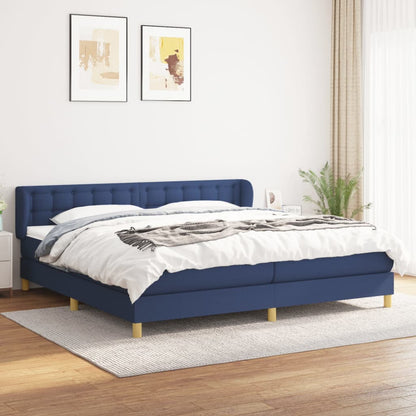 Boxspringbett mit Matratze Blau 200x200 cm Stoff