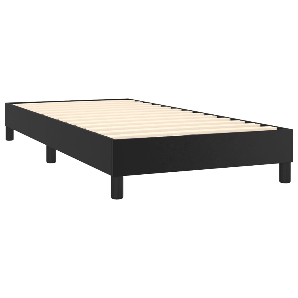 Boxspringbett mit Matratze Schwarz 80x200 cm Kunstleder