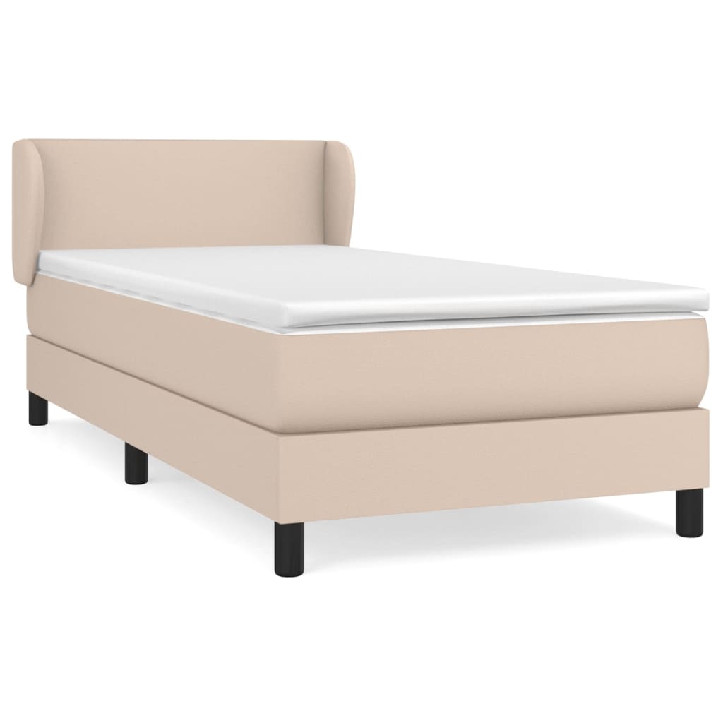 Boxspringbett mit Matratze Cappuccino-Braun 80x200cm Kunstleder