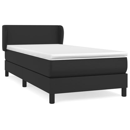 Boxspringbett mit Matratze Schwarz 90x190 cm Kunstleder