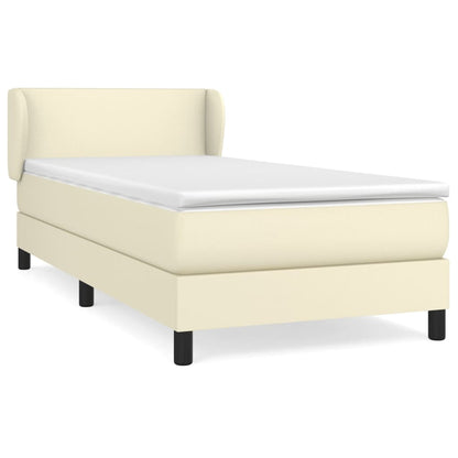 Boxspringbett mit Matratze Creme 100x200 cm Kunstleder