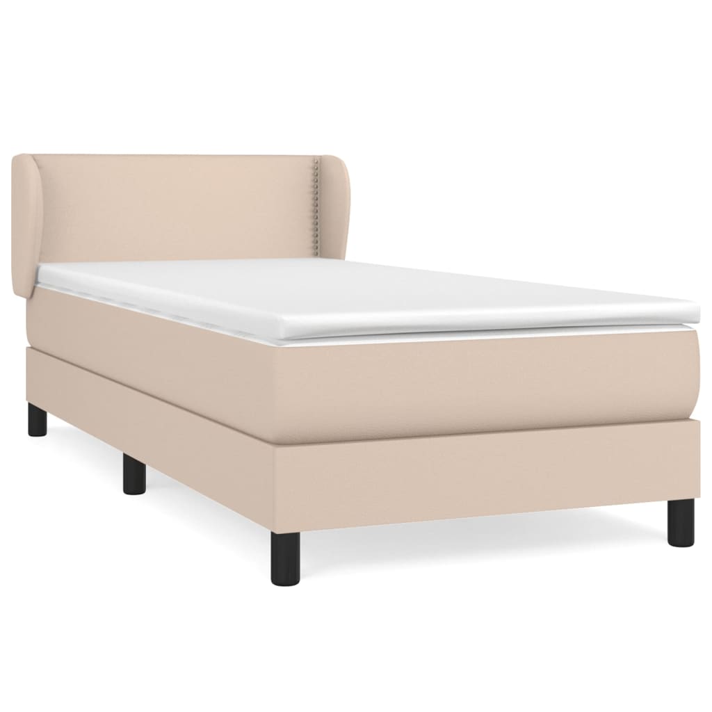 Boxspringbett mit Matratze Cappuccino-Braun 90x190cm Kunstleder