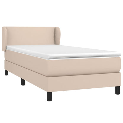 Boxspringbett mit Matratze Cappuccino-Braun 90x190cm Kunstleder