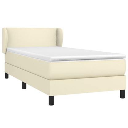 Boxspringbett mit Matratze Creme 100x200 cm Kunstleder