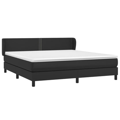 Boxspringbett mit Matratze Schwarz 160x200 cm Kunstleder