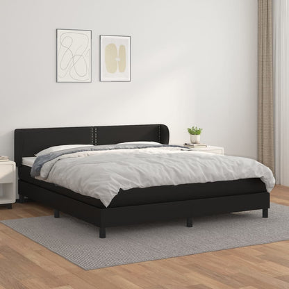 Boxspringbett mit Matratze Schwarz 160x200 cm Kunstleder