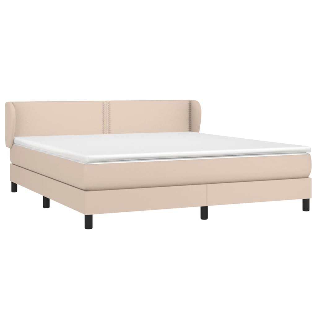 Boxspringbett Matratze Cappuccino-Braun 160x200 cm Kunstleder