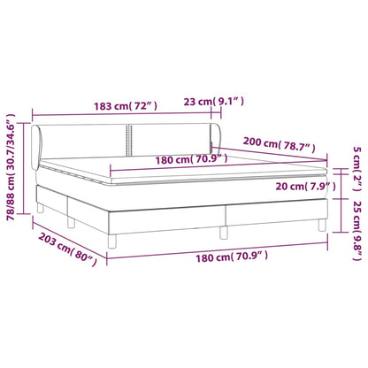 Boxspringbett mit Matratze Grau 180x200 cm Kunstleder