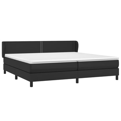 Boxspringbett mit Matratze Schwarz 200x200 cm Kunstleder