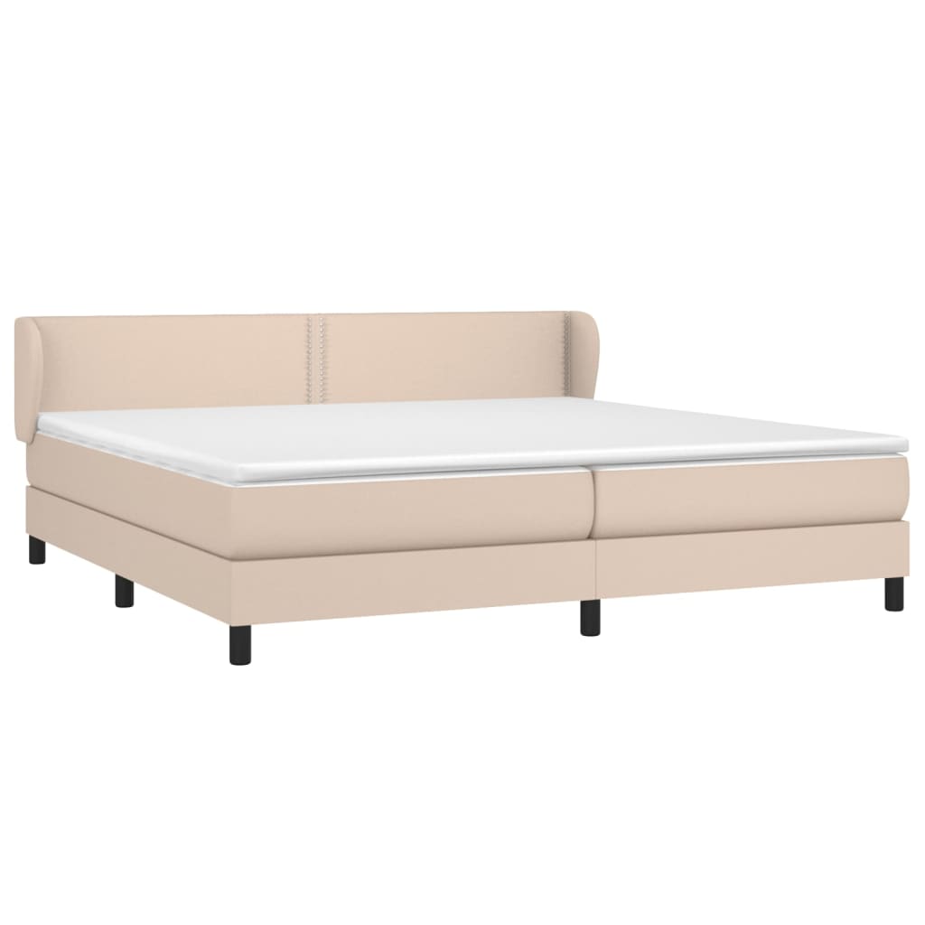 Boxspringbett Matratze Cappuccino-Braun 200x200cm Kunstleder