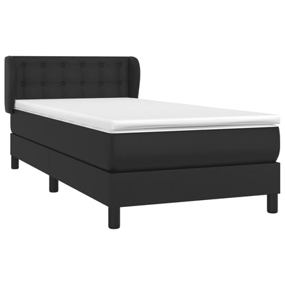 Boxspringbett mit Matratze Schwarz 80x200 cm Kunstleder