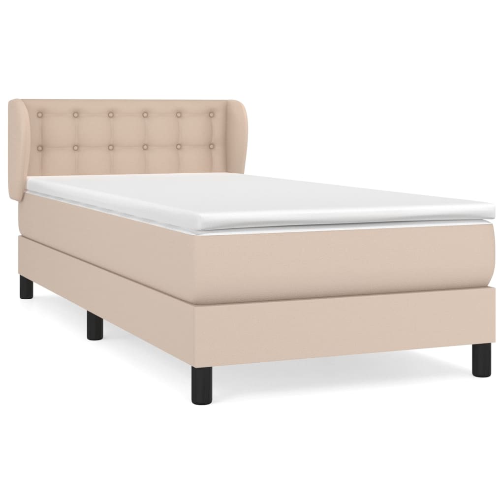 Boxspringbett mit Matratze Cappuccino-Braun 80x200cm Kunstleder