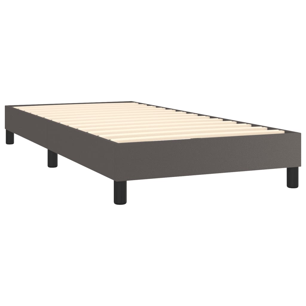 Boxspringbett mit Matratze Grau 90x190 cm Kunstleder