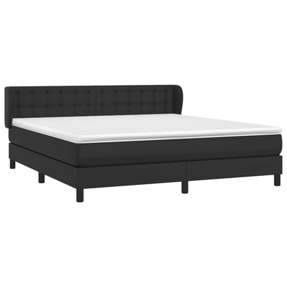 Boxspringbett mit Matratze Schwarz 160x200 cm Kunstleder