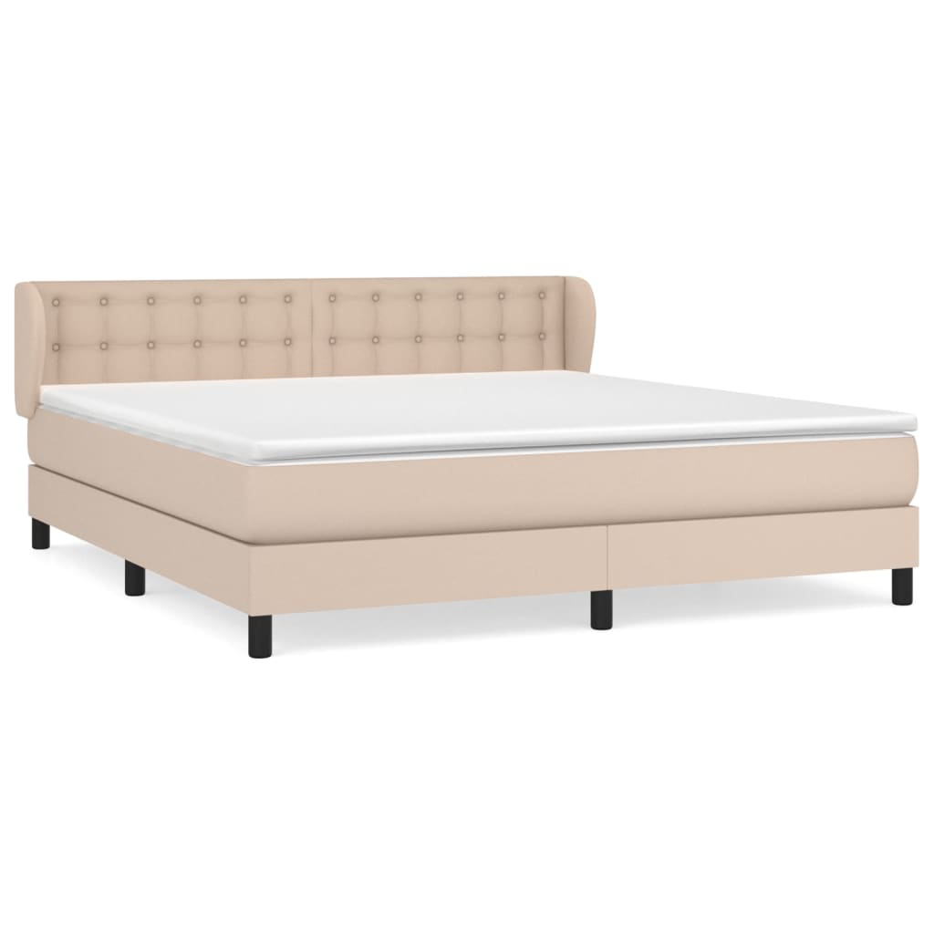 Boxspringbett Matratze Cappuccino-Braun 180x200 cm Kunstleder