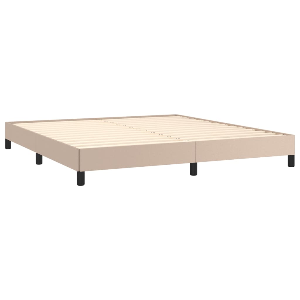 Boxspringbett Matratze Cappuccino-Braun 180x200 cm Kunstleder