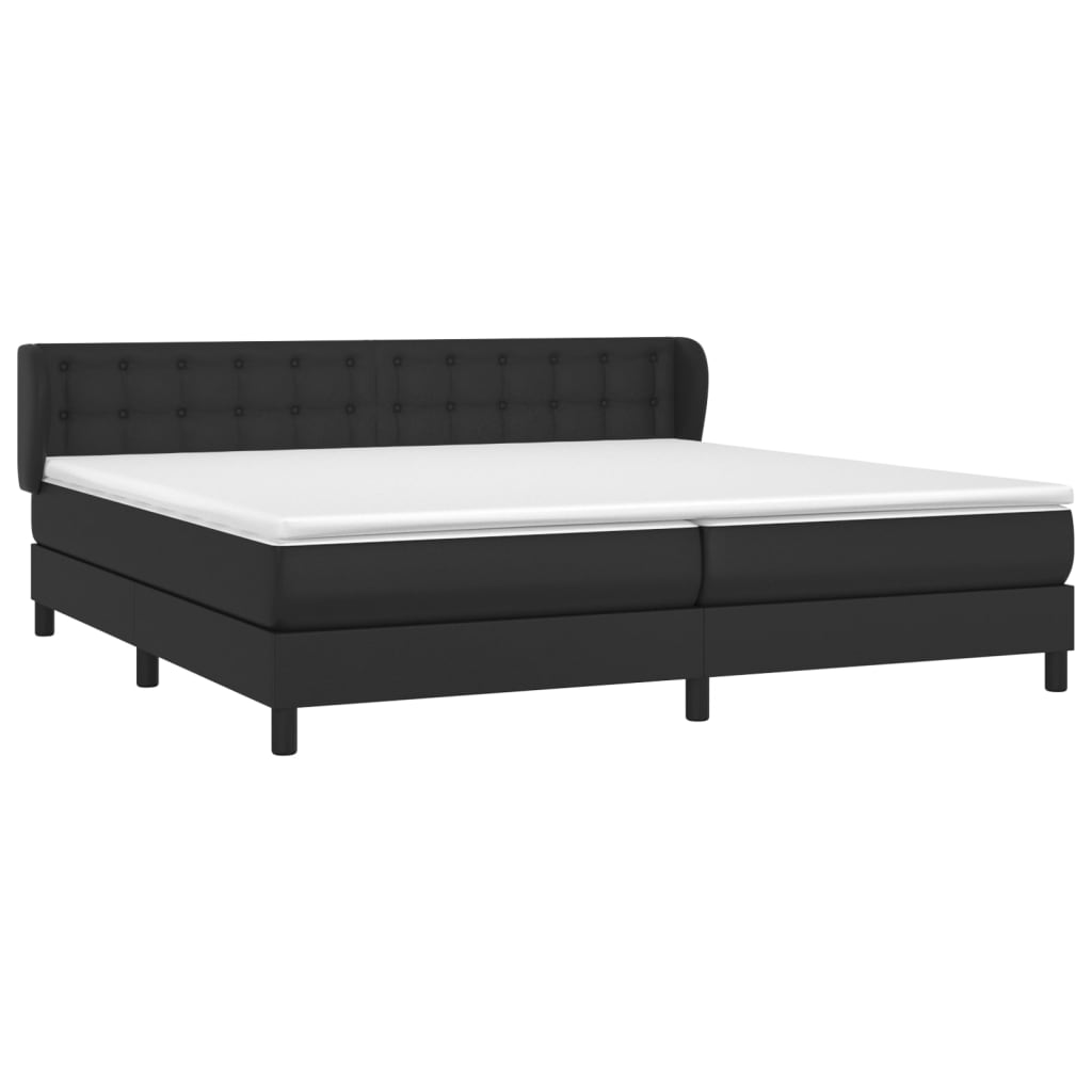 Boxspringbett mit Matratze Schwarz 200x200 cm Kunstleder