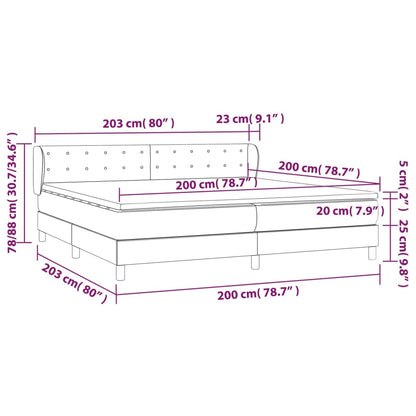 Boxspringbett mit Matratze Weiß 200x200 cm Kunstleder