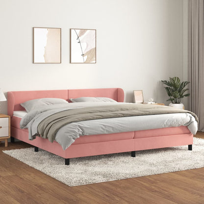 Boxspringbett mit Matratze Rosa 200x200 cm Samt