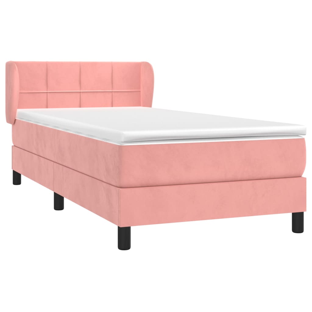 Boxspringbett mit Matratze Rosa 90x190 cm Samt