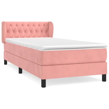 Boxspringbett mit Matratze Rosa 90x190 cm Samt