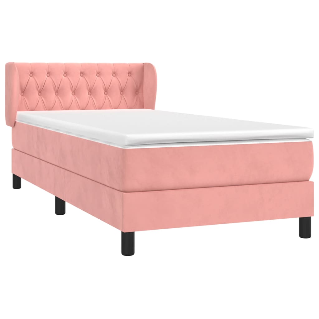 Boxspringbett mit Matratze Rosa 90x190 cm Samt