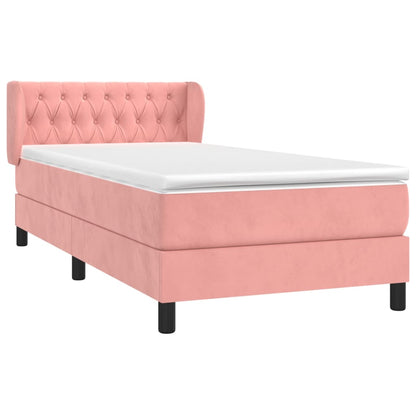 Boxspringbett mit Matratze Rosa 90x200 cm Samt