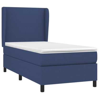 Boxspringbett mit Matratze Blau 90x190 cm Stoff