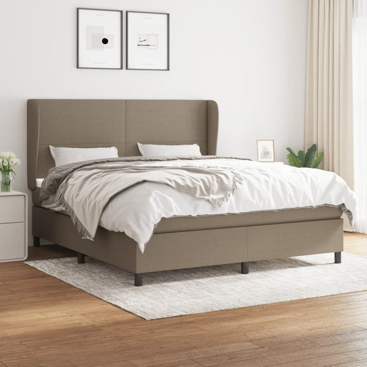 Boxspringbett mit Matratze Taupe 180x200 cm Stoff