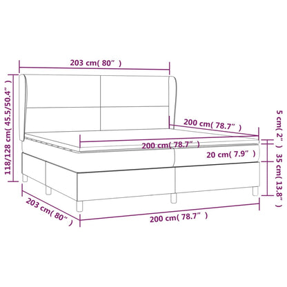 Boxspringbett mit Matratze Schwarz 200x200 cm Stoff