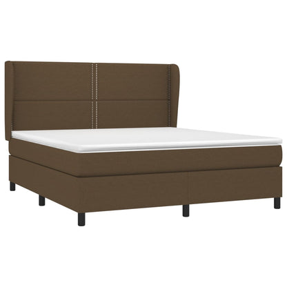 Boxspringbett mit Matratze Dunkelbraun 160x200 cm Stoff