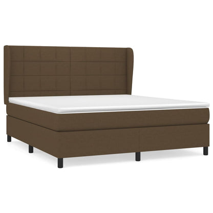 Boxspringbett mit Matratze Dunkelbraun 180x200 cm Stoff