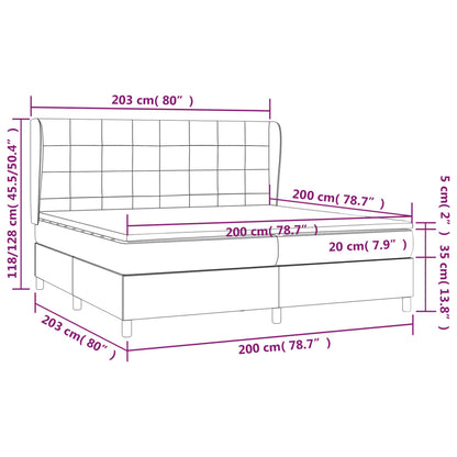 Boxspringbett mit Matratze Dunkelbraun 200x200 cm Stoff