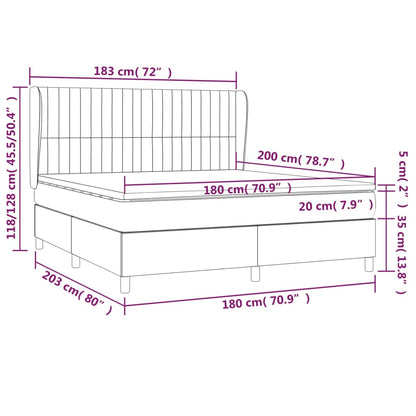 Boxspringbett mit Matratze Schwarz 180x200 cm Stoff