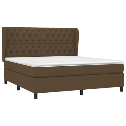 Boxspringbett mit Matratze Dunkelbraun 160x200 cm Stoff