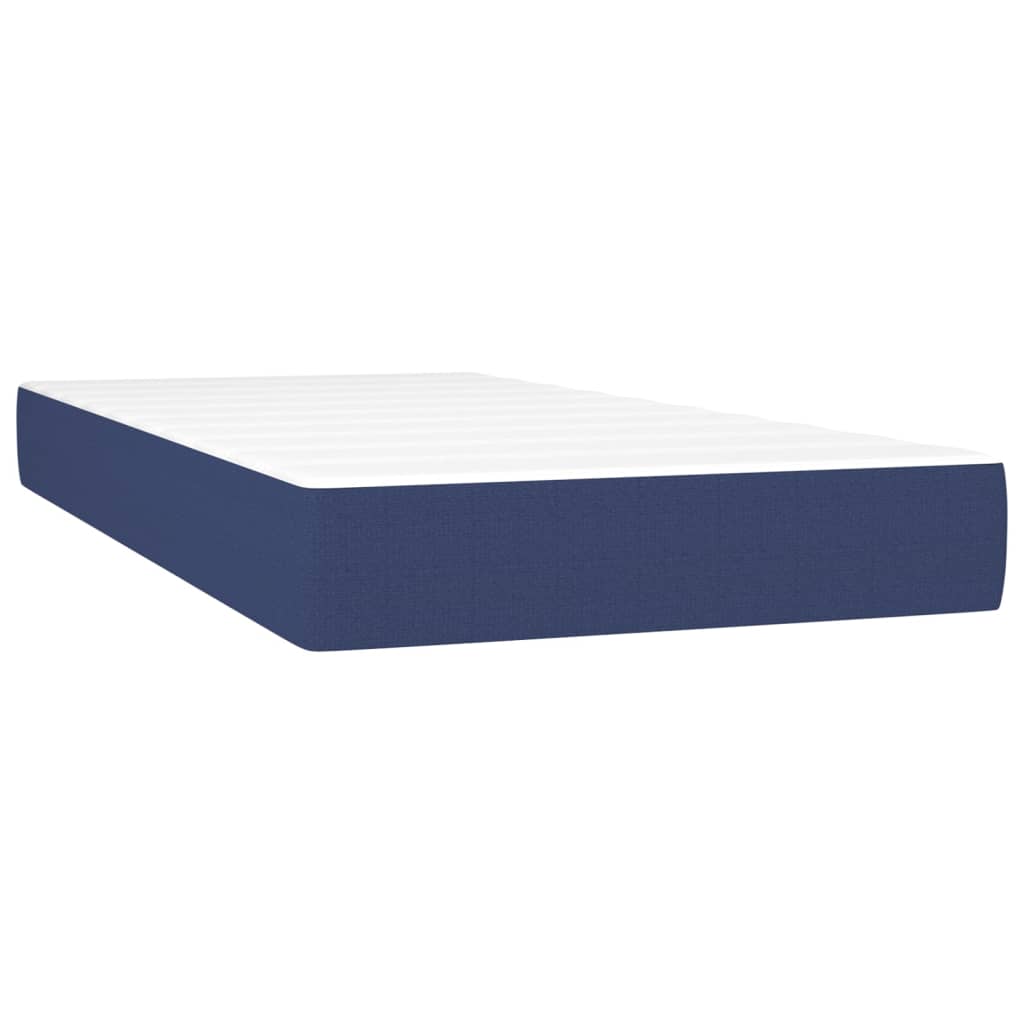 Boxspringbett mit Matratze Blau 100x200 cm Stoff