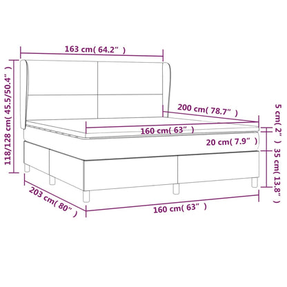 Boxspringbett mit Matratze Creme 160x200 cm Stoff