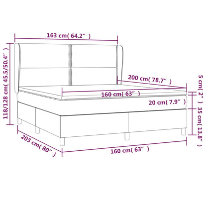 Boxspringbett mit Matratze Hellgrau 160x200 cm Stoff