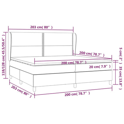 Boxspringbett mit Matratze Dunkelgrau 200x200 cm Stoff