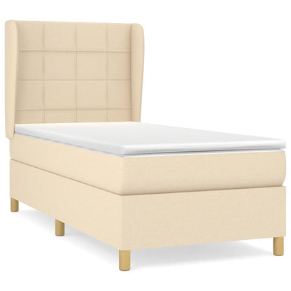 Boxspringbett mit Matratze Creme 80x200 cm Stoff