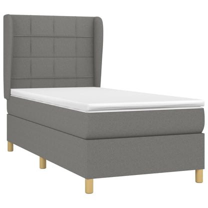 Boxspringbett mit Matratze Dunkelgrau 100x200 cm Stoff