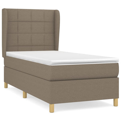 Boxspringbett mit Matratze Taupe 100x200 cm Stoff