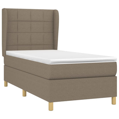 Boxspringbett mit Matratze Taupe 100x200 cm Stoff