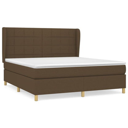 Boxspringbett mit Matratze Dunkelbraun 180x200 cm Stoff