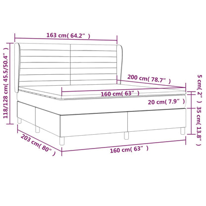 Boxspringbett mit Matratze Schwarz 160x200 cm Stoff