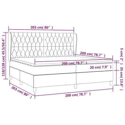 Boxspringbett mit Matratze Dunkelgrau 200x200 cm Stoff