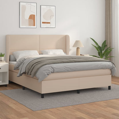 Boxspringbett Matratze Cappuccino-Braun 180x200 cm Kunstleder